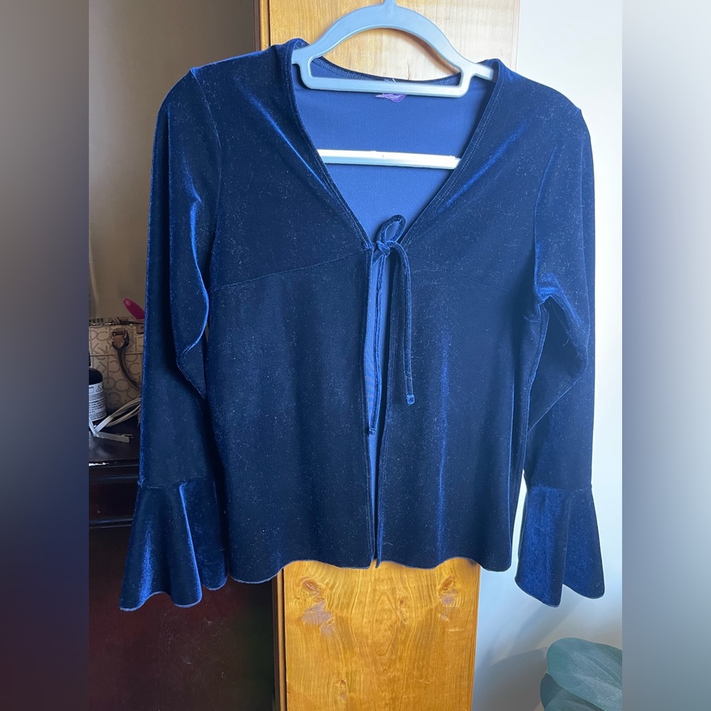 Vintage Suede Bell Sleeve Cardigan